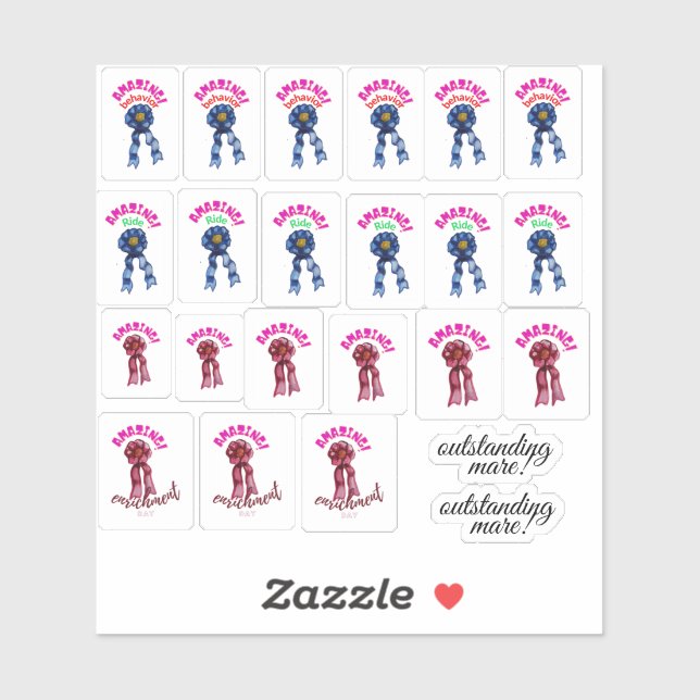 stickers ruban bleu et rouge pour extraordinaire (Feuille)