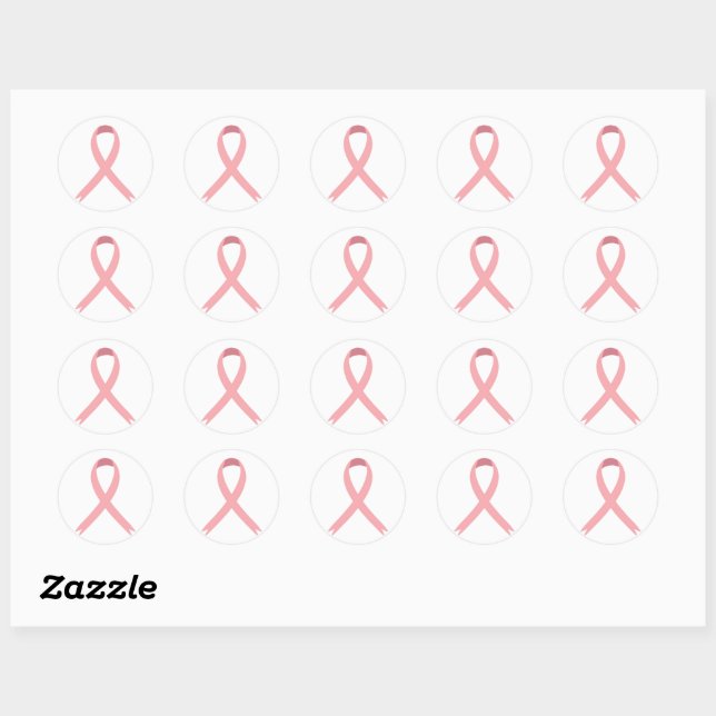 Stickers Ruban rose Sensibilisation au cancer du s (Feuille)