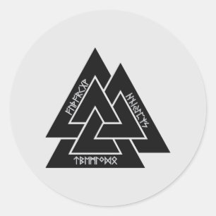 Stickers Runes gravées en noix (Rond)