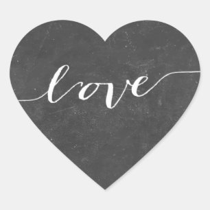 Stickers Rustique Chalkboard Coeur Mariage Faveur 