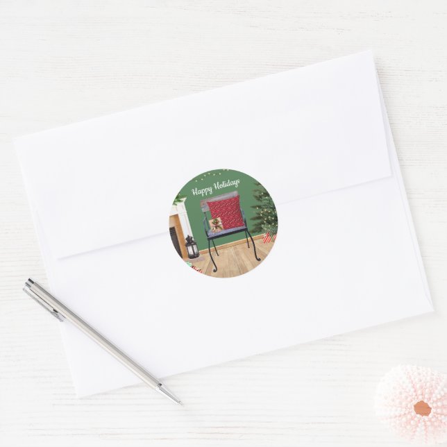 Stickers Rustique de scène de Noël (Enveloppe)