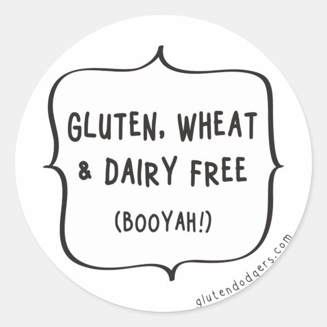 Stickers sans gluten, blé et produits laitiers (Devant)
