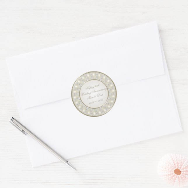 Stickers Satin Pearl 30e anniversaire de Mariage (Enveloppe)