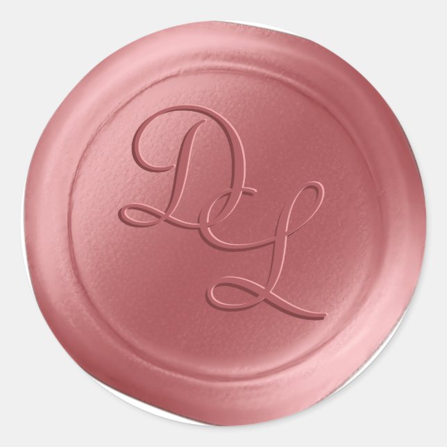 Stickers saumon rose 2 Lettre Monogramme cire Scea (Devant)