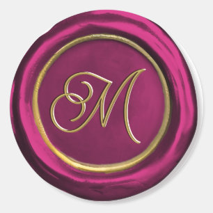 Stickers Sceau de cire moderne Bourgogne et or