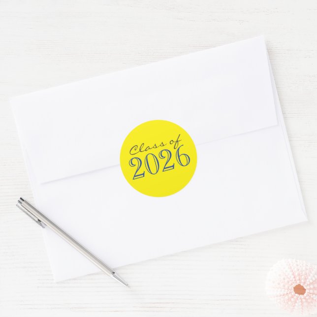 Stickers Sceau d'enveloppe de graduation bleu et j (Enveloppe)