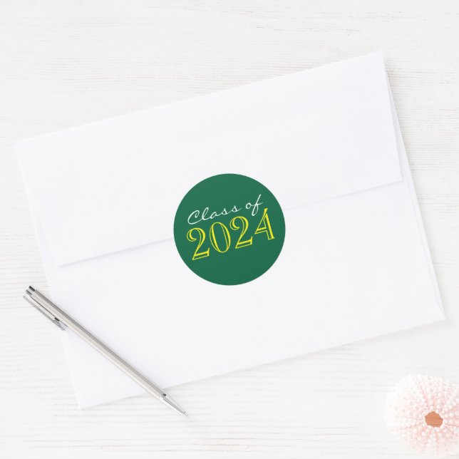 Stickers Sceau d'enveloppe de graduation verte et  (Enveloppe)