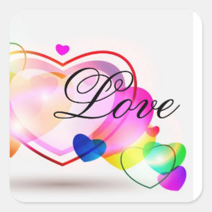 Stickers Sceau d'enveloppes d'amour et de coeur