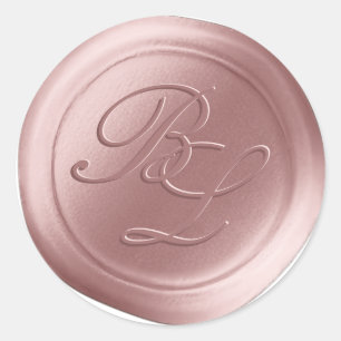 Stickers Sceau Dustush Blush Double Monogram Faux