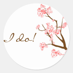 Stickers Sceau Enveloppe Fleurs de Cerise