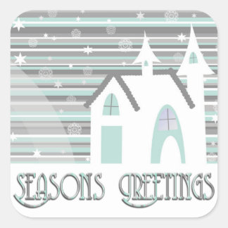Stickers - Scène d'hiver de la menthe et gris
