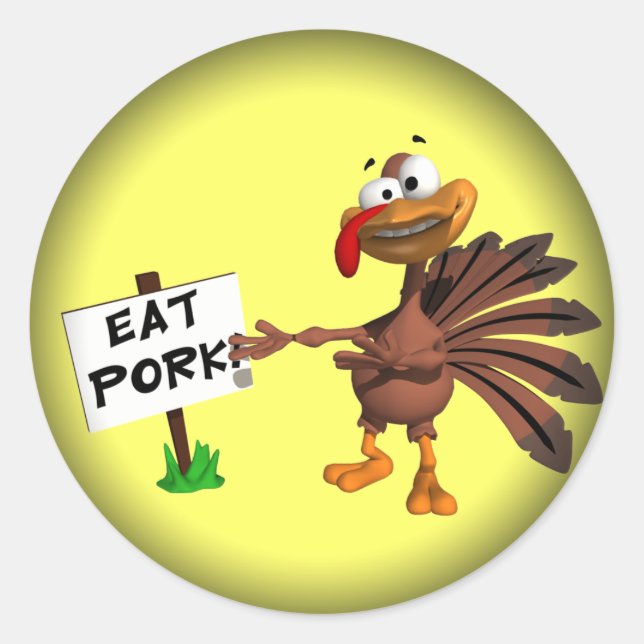 Stickers - Schweinefleisch Erntedank Türkei essen (Vorderseite)