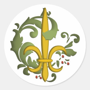 Stickers Scroll Fleur de lis