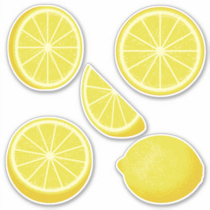 Stickers Set Icon Lemon