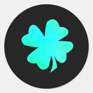 Stickers Shamrock bleu néon