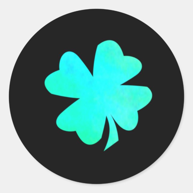 Stickers Shamrock bleu néon (Devant)