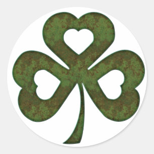 Stickers Shamrock en métal rouillé vert