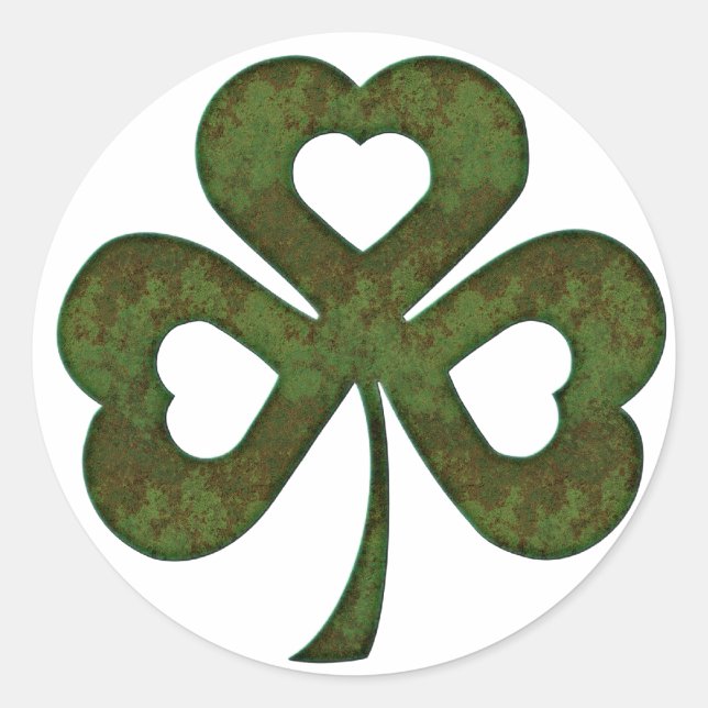 Stickers Shamrock en métal rouillé vert (Devant)