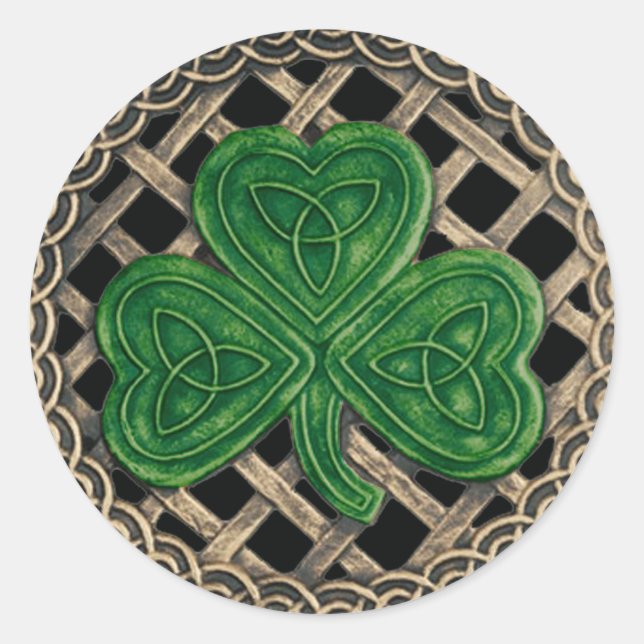 Stickers shamrock Et Céltic Knots Noir (Devant)