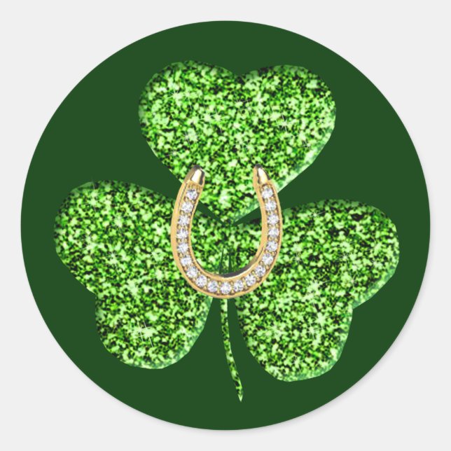 Stickers Shamrock parties scintillant Et Coin-Cord (Devant)