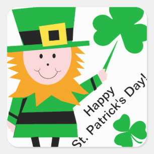 Stickers Shamrocks de la Saint Patrick Leprechaun
