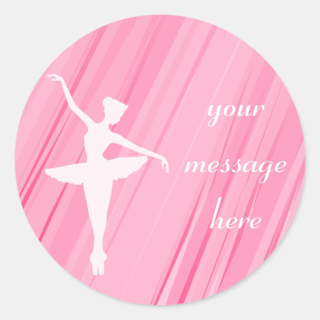 Stickers Silhouette Ballerina Rose (Devant)