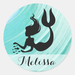 Stickers Silhouette de sirène turquoise