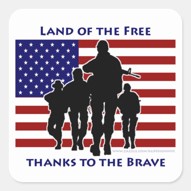 Stickers Silhouette des soldats du drapeau patriot (Devant)