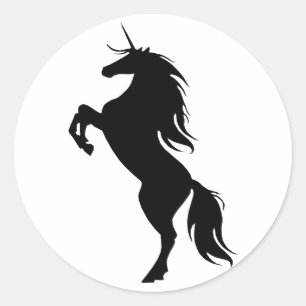 Stickers Silhouette Unicorne Noire