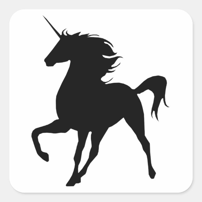 Stickers Silhouette Unicorne Noire (Devant)