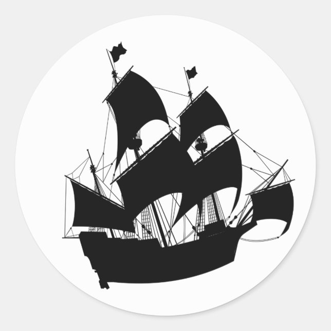 Stickers Silhouette Vieux Navire (Devant)