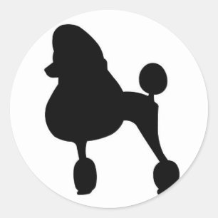 Stickers Silohouette de caniche noire des années 1