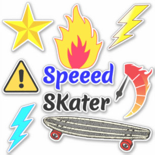 Stickers Skateboard de vitesse de feu (Skate Desig