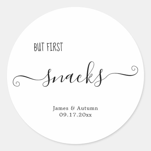 Stickers Snack pour les sacs Snack Mariages (Devant)
