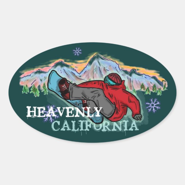 stickers snowboarder Heavenly California (Devant)
