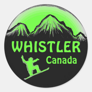 stickers snowboarders Whistler Canada vert
