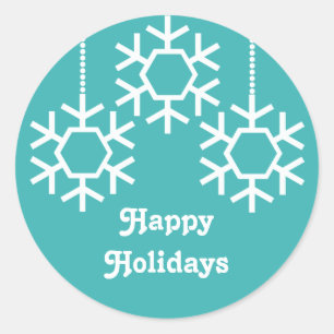 Stickers Snowflakes en chute, Turquoise