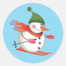 Stickers Snowman Ski brillant 3 pouces (feuille de