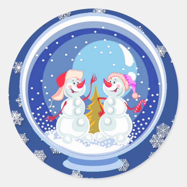 Stickers Snowman Snowglobe (Devant)