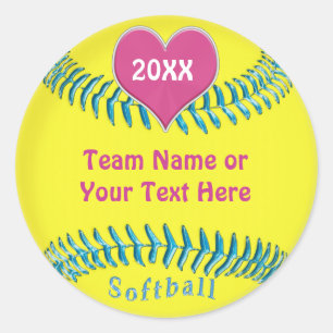 Stickers Softball mignonne pour les filles équipe 