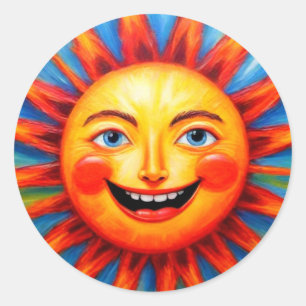 Stickers Soleil souriant coloré
