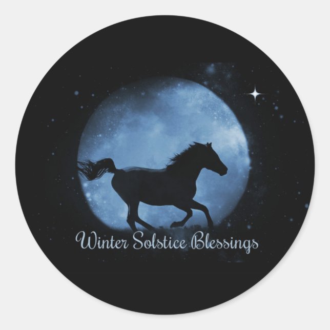 Stickers Solstice Hivernal Cheval et Lune (Devant)