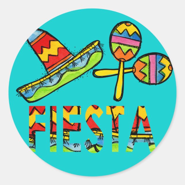 Stickers Sombrero Maraca pour la fête de la fête m (Devant)