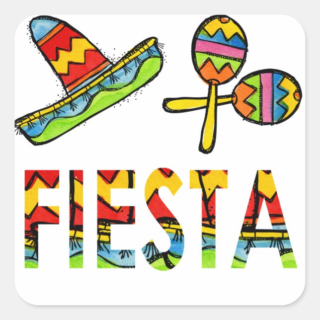 Stickers Sombrero Maraca pour la fête de la fête m (Devant)
