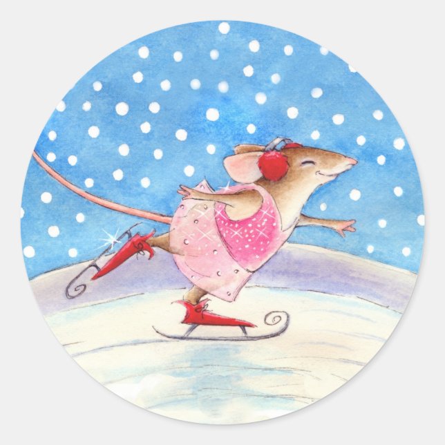 Stickers souris de patinage (Devant)