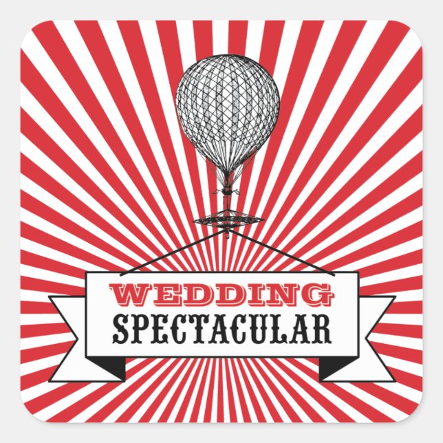 Stickers Spectaculaire Mariage Hot Air Ballon. (Devant)
