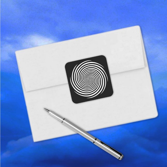 Stickers spirale d'hypnose, Arrière - plan noir (Whether you're decorating your laptop or notebook, this sticker brings a touch of whimsical flair!)