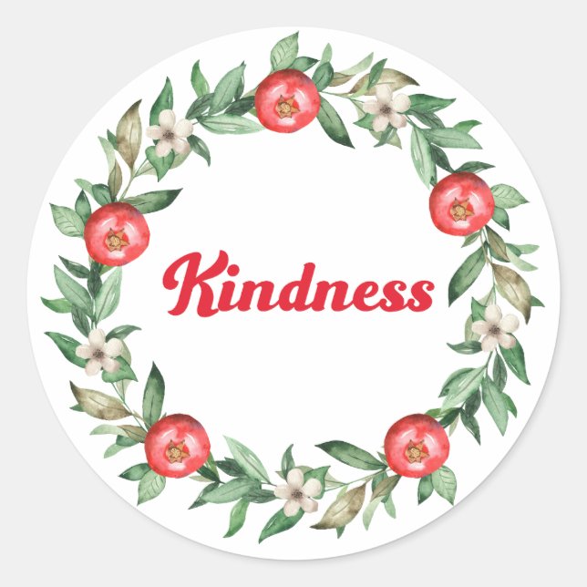 Stickers Spirituels de grenade rose - Gentillesse (Devant)