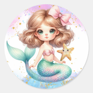 Stickers Splish Splash Mermaid Plain Party