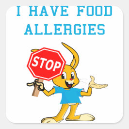 Stickers Sq Allergies Alimentaires Aller-Bunny STO